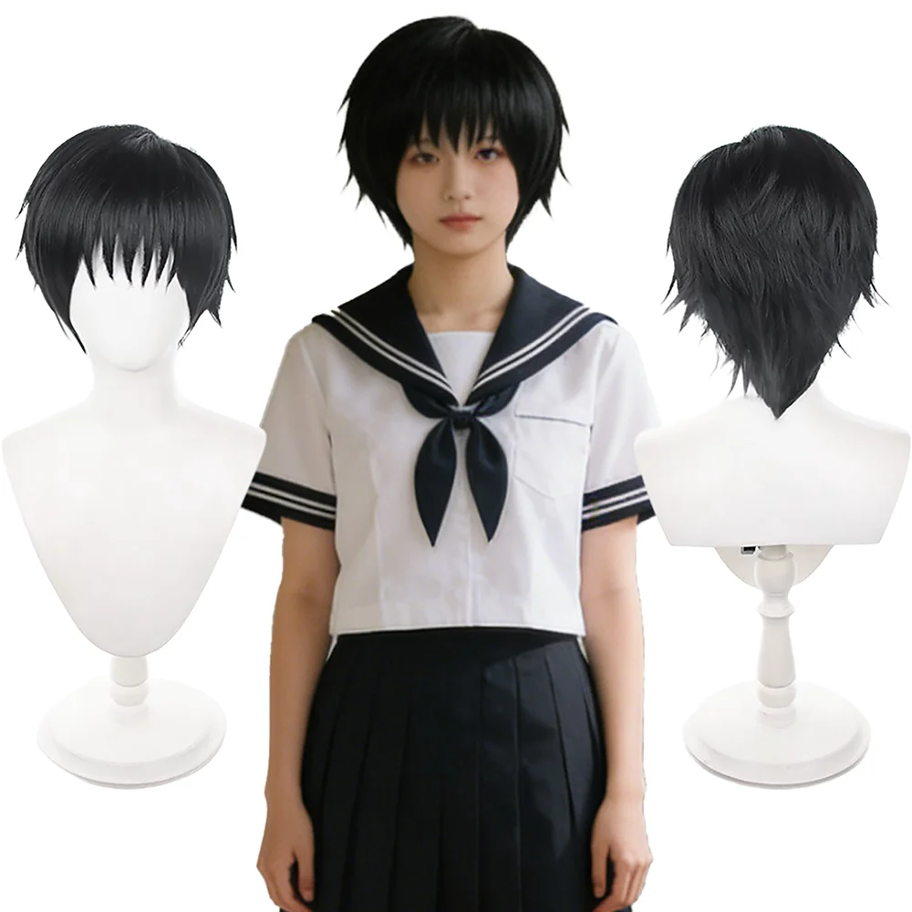

Fushiguro Toji Cosplay Wig Jujutsu Kaisen Anime Short Black Spiky Heat Resistant Synthetic Wig For Party Daily Wear Free Wig Cap