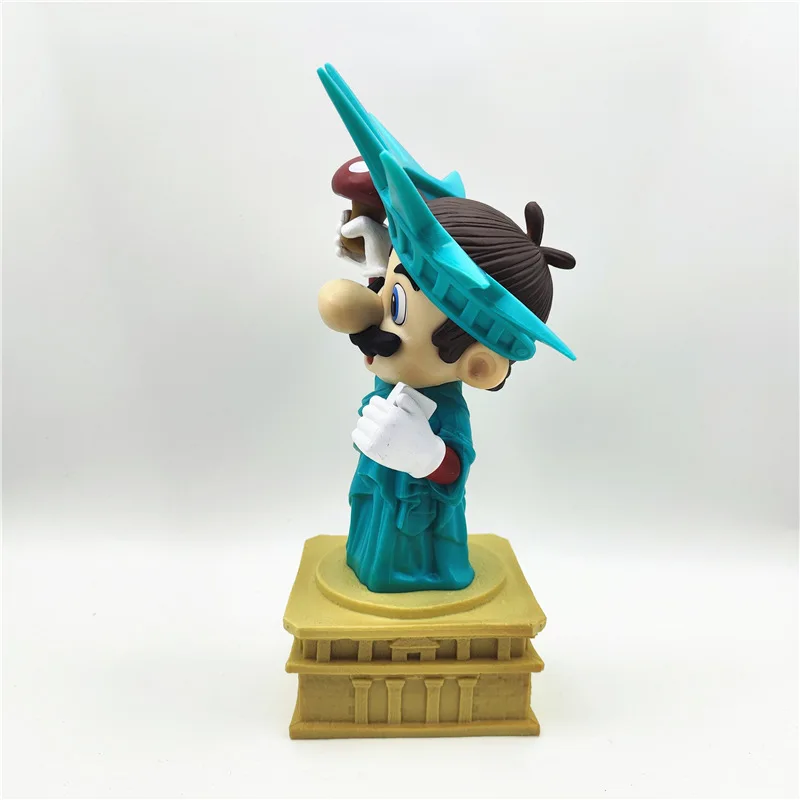 20cm Game Super Mario as The Statue of Liberty Cartoon GK Model Statue Children Charm Fashion Toys for Kids Room Ornament