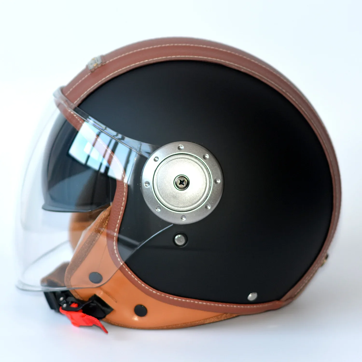 Motorcycle Helmet Double Lens Clear Half Cover Protective Motorbike Cap Unisex Couples Riding Gear