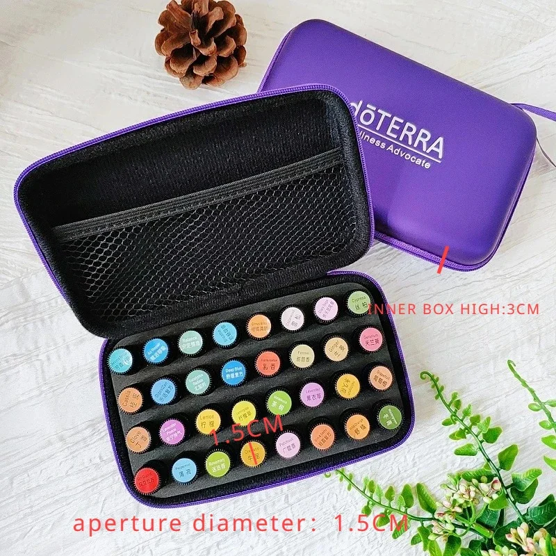 32 Slots Essential Oil Case for DoTERRA 1-3ML Essential Oils Bottles Storage Bag Ziplock Bottles Holder Hanging Organizer