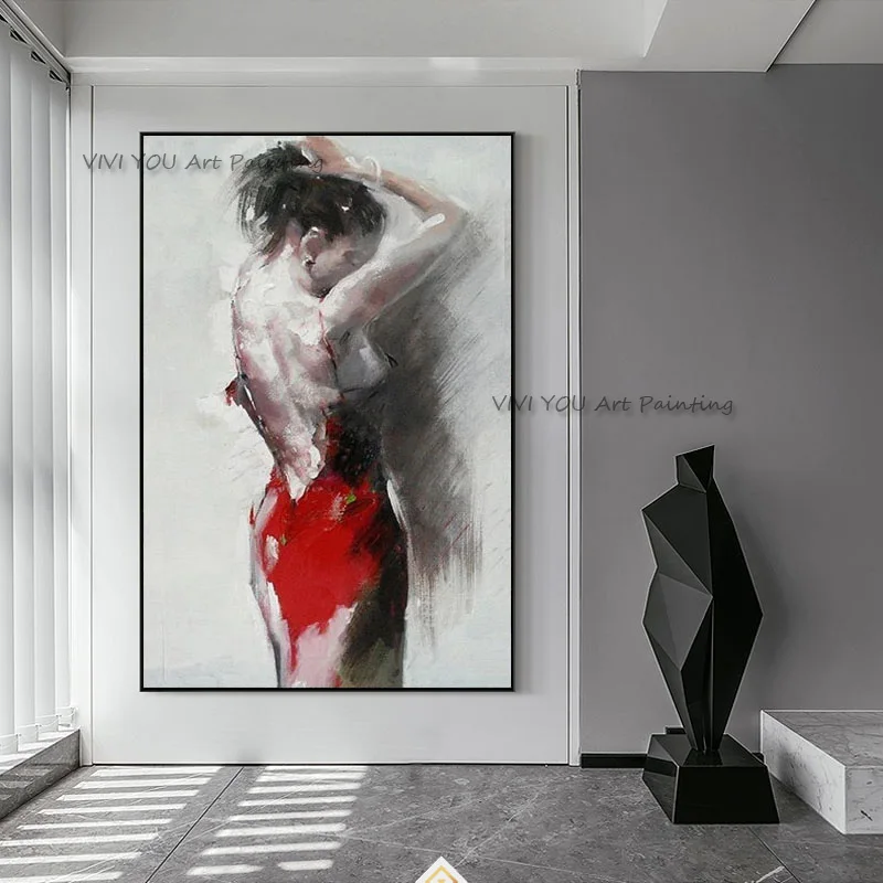 

Handpainted Sexy Woman Wall Art Canvas Painting Oil Painting on Canvas
