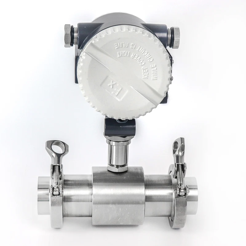 Industrial Food Grade Precision Liquid Turbine Sanitary Water Flow Meter Tri Clamp Type 2 Inch Pipeline SS304 Factory Calibrated