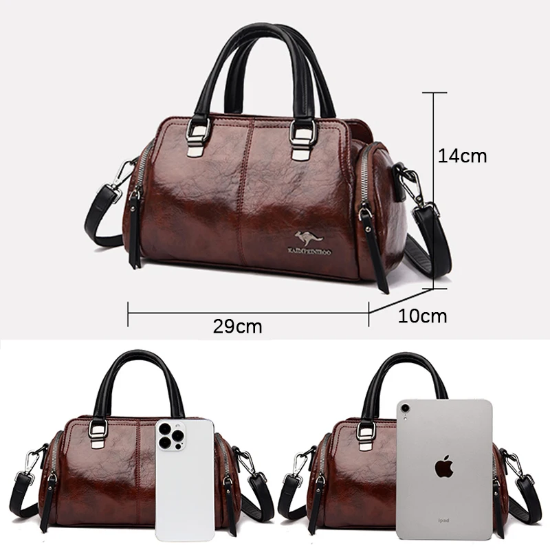 Luxury Designer Handbag Brand Shoulder Bag 3 Layers Large Capacity Casual Tote Bag High Quality Soft Leather Bags Female Handbag