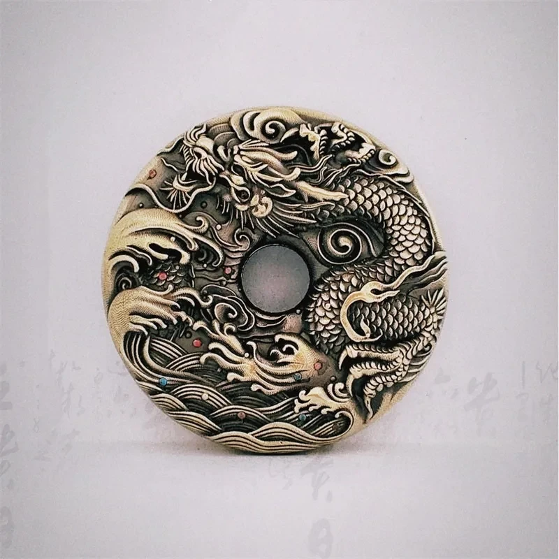 Brass Dragon Haptic Coins Magnetic EDC Fidget Coins Adult Fidget Clicker Fidget Toys ADHD Tool Stress Relief Toys