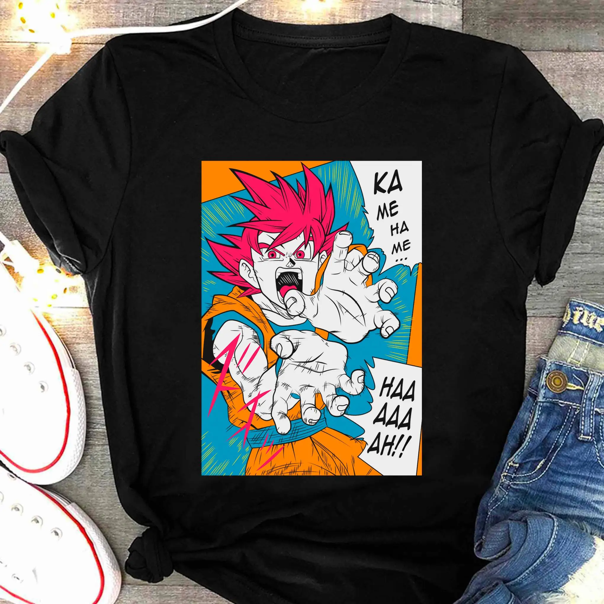 

Аниме Dragon Ball Son Goku Летняя мужская и женская футболка Harajuku Ретро с коротким рукавом Свободный оверсайз Повседневный комфортный топ для фитнеса Y2k