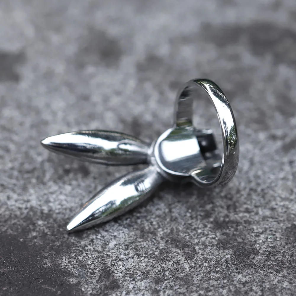 2024 NEW Men\'s 316L stainless steel rings Vintage Halloween Gothic Funny Skull Rabbit punk fashion jewelry free shipping