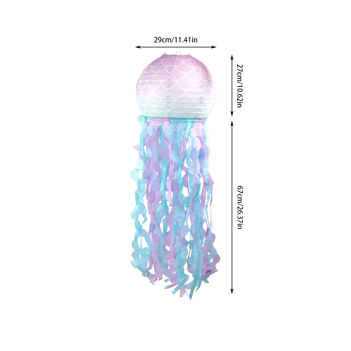 DIY Gradient Jelly Fish Paper Lanterns Hanging Little Mermaid Theme Party Under The Sea Birthday Party Decor Kids Girl Wedding