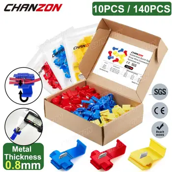 10/140PCS Quick Splice Trennen Draht Anschlüsse Kit Solderless Joint Kabel Terminal Elektrische Kabel Verbindung 22-10 Awg Gauge