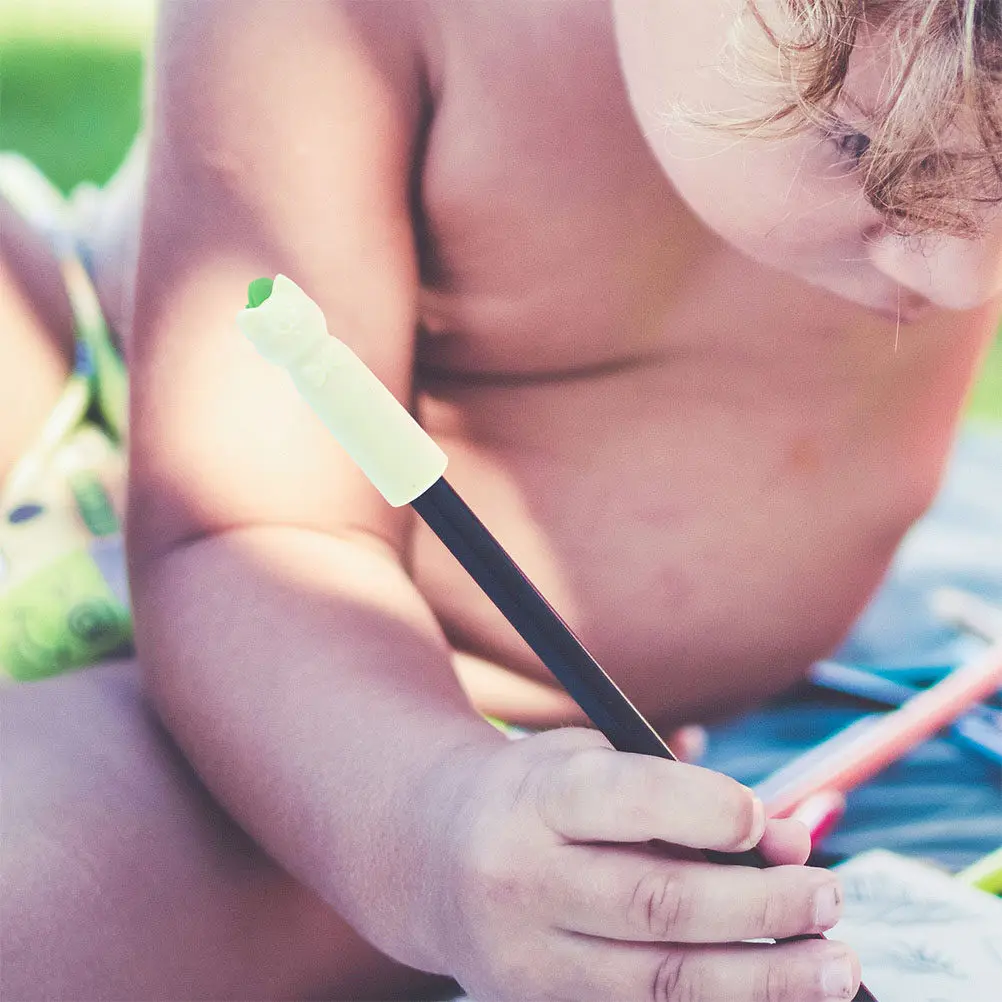 

10 шт. милых мультяшных колпачков для карандашей, защитные чехлы, пластиковые удлинители для карандашей, для школьных принадлежностей, для детского творчества