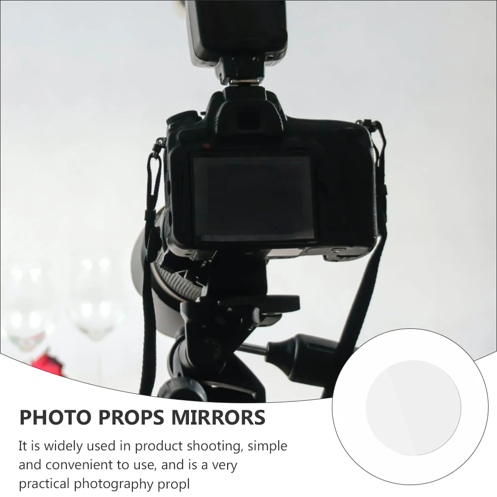 

2Pcs Round Acrylic Mirror Props for Photography Cosmetics Decor Photo Shooting Desktop Accessories Compact Size Durable