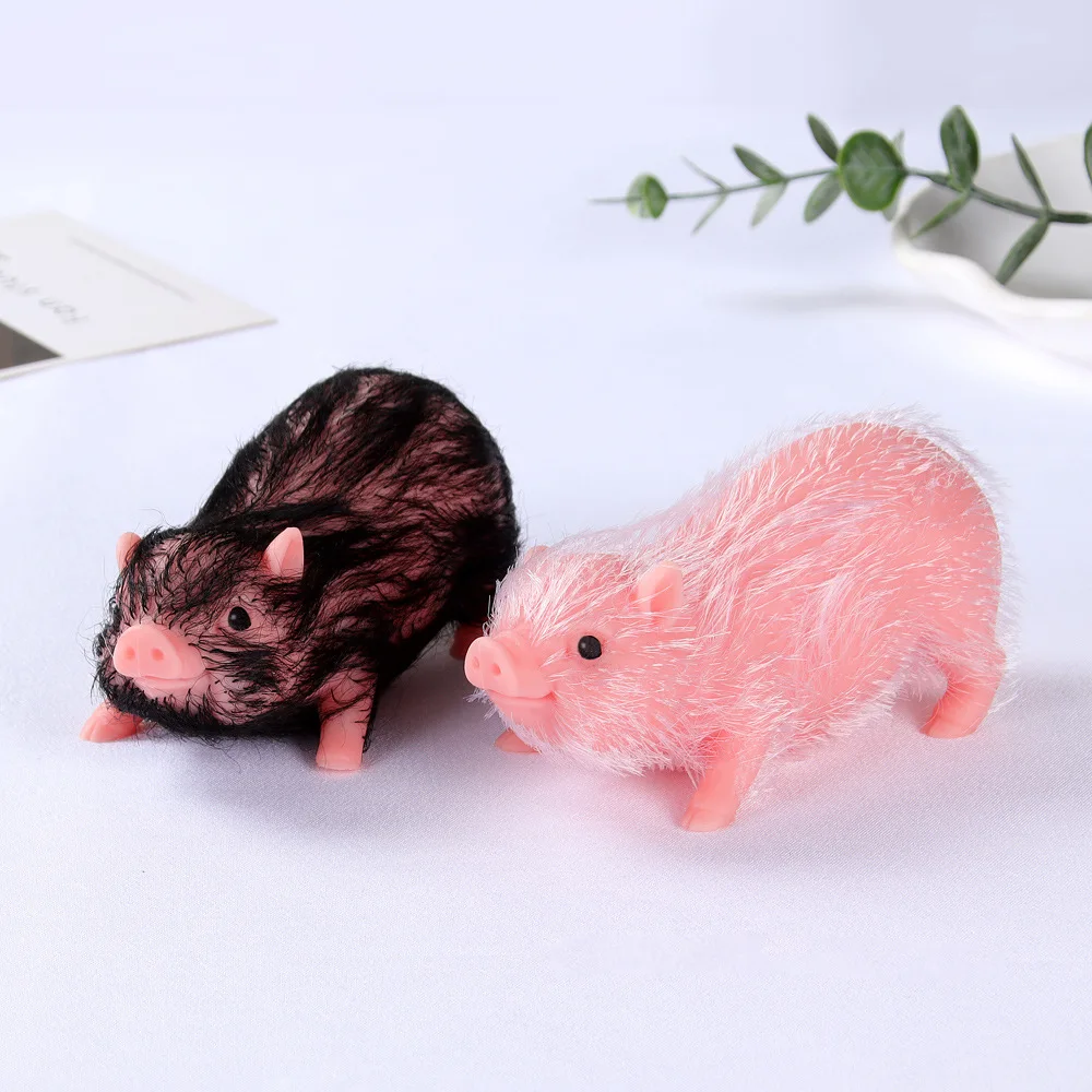 Handmade Simulated Silicone Pet Pig Baby Doll Toy Soft Lifelike Cute Reborn Pig Newborn Animal Doll Kids Play House Toy Gifts