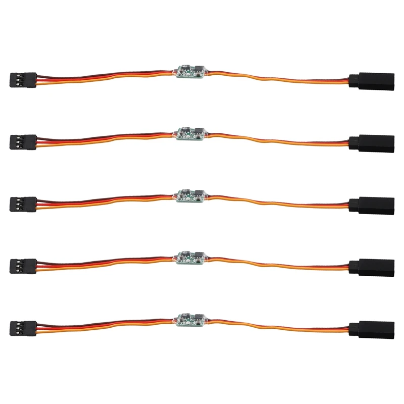 Best 5PCS Universal 3.6V-24V 5A Servo Signal Reverser for Rc Servo for JR Aeroplane V-Tail RC Accessories