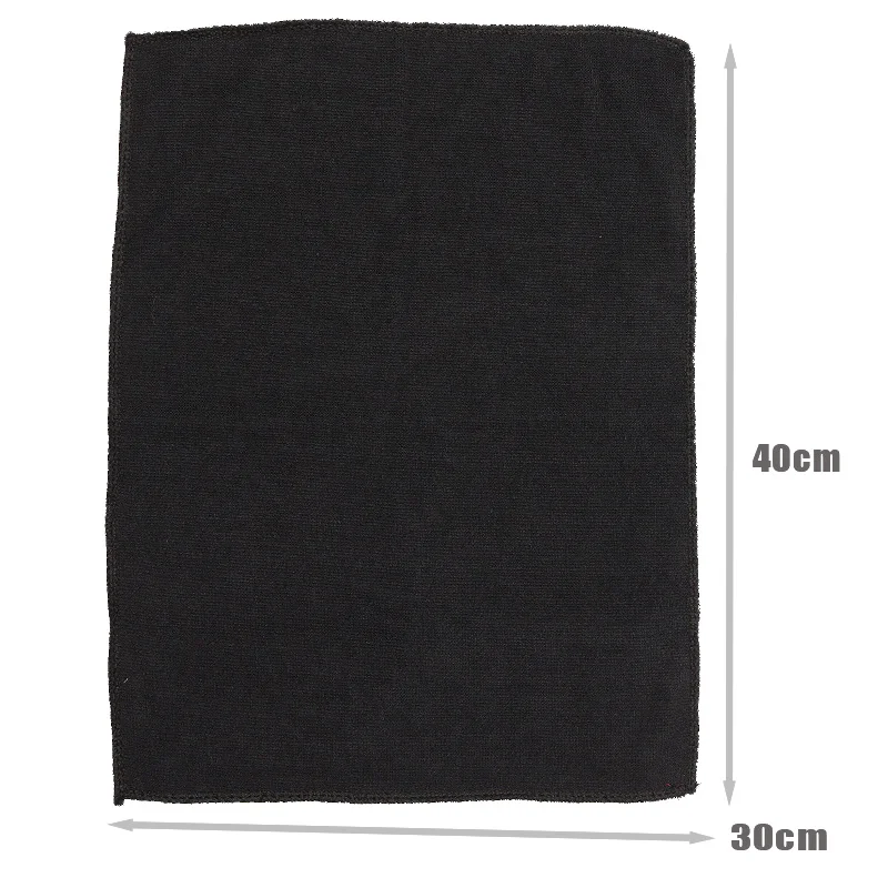 10pcs Car Care Polishing Wash Towels Microfibers Car Detailing Cleaning Soft Cloths Home Window 30x40cm Black