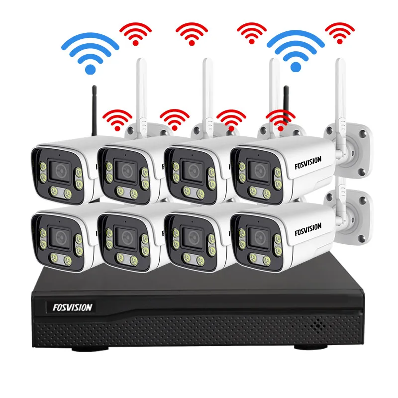 ชุดกล้องวงจรปิดไร้สาย 8 ช่อง 5MP ภาพสีคมชัดในเวลากลางคืน พร้อมเครื่องบันทึก DVR 8 ช่อง ระบบกล้องวงจรปิดรักษาความปลอดภัยบ้าน ลดราคาพิเศษ