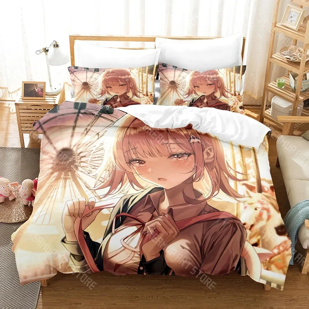 3D Printed Anime D-Danganronpa Nanami Chiaki Bedding Set for Boys Girls Duvet Cover Twin Queen King Full Single Double Sizes