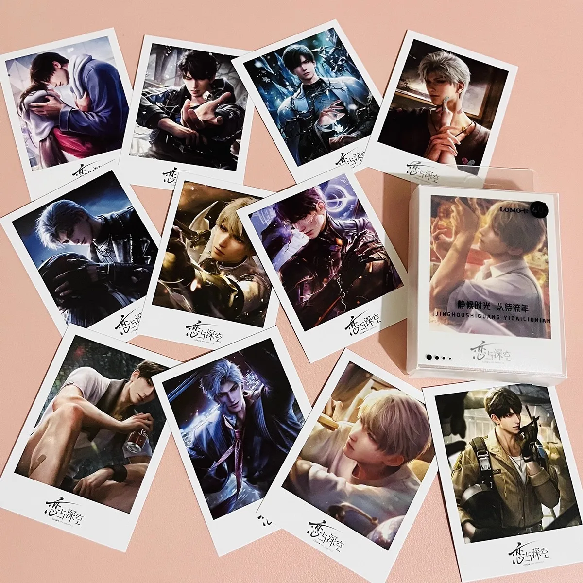 40 Pcs/Box Love and Deepspace Lomo Card - Rafayel Zayne Sylus Caleb Holographic Photo Cards Cosplay Gift