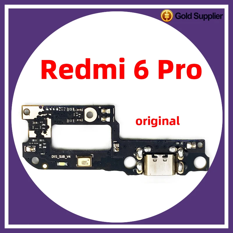 Original For xiaomi redmi 6 pro Dock Connector USB Charger Charging Port Flex Cable Board Replacement
