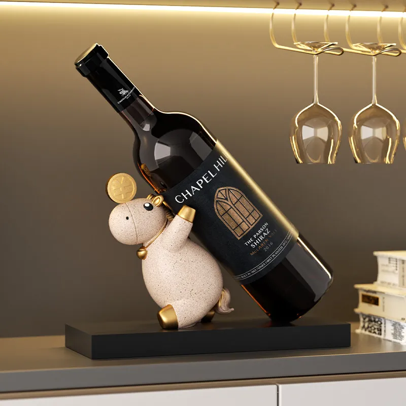 Horse Design Wine Rack: Light Luxury High-end Home Decor for Living Room, Sideboard, Wine Cabinet | 2026 New Year Gift