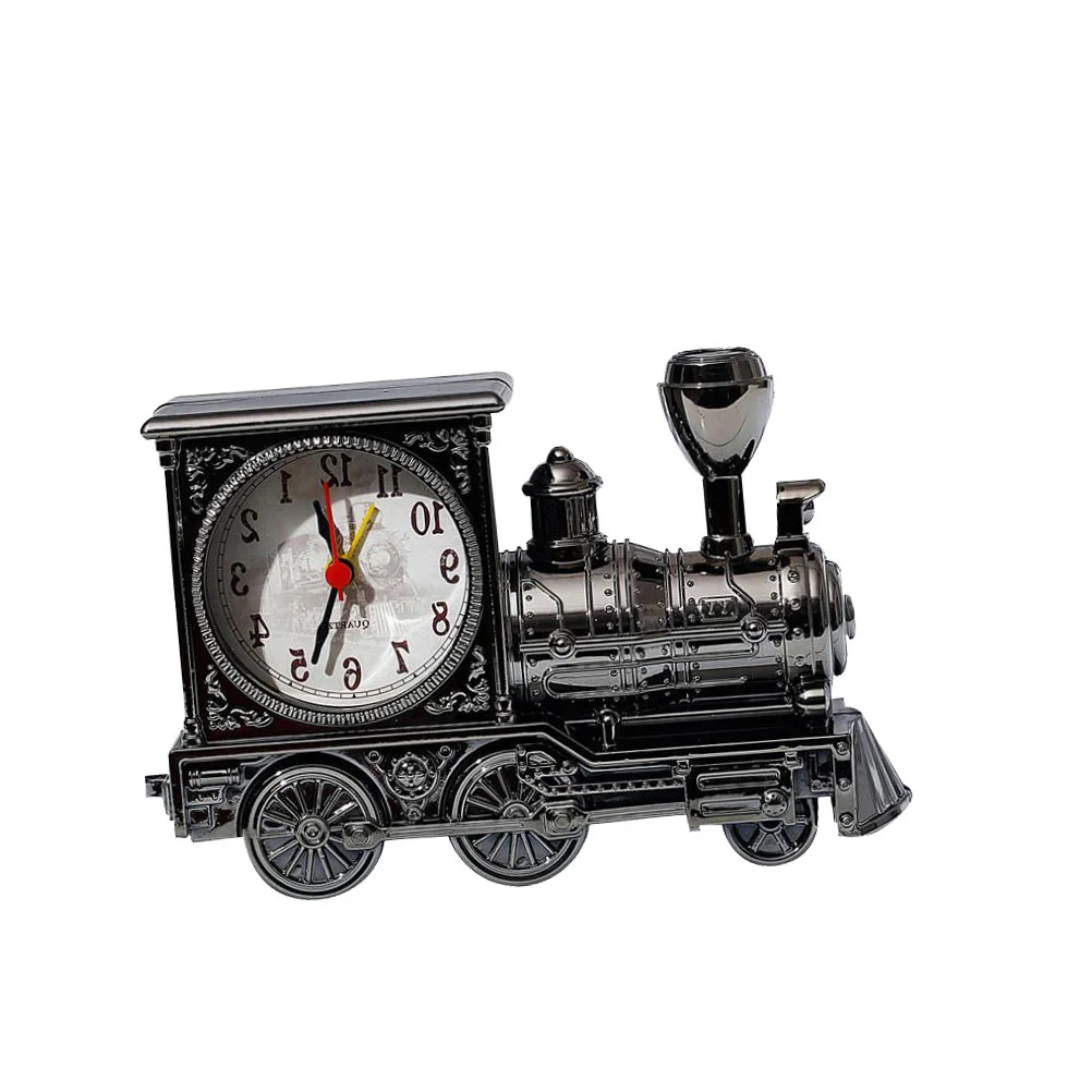 

Railway Engine Alarm Clock Funny Desktop Ornaments Train Model Creative Modern Lightweight