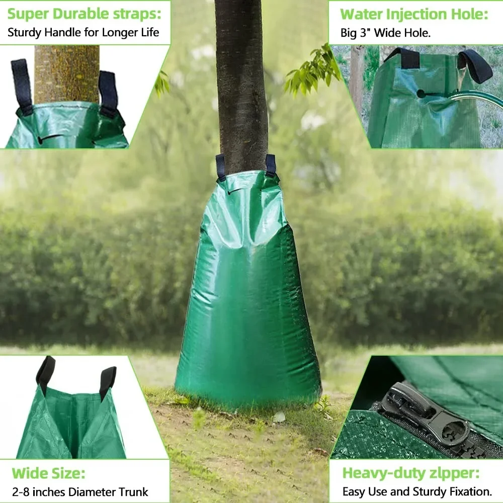 Premium Watering Bag with Heavy Duty Zipper,25 Pack Tree Watering Bag, 20 Gallon Slow Release Watering Bag for Trees