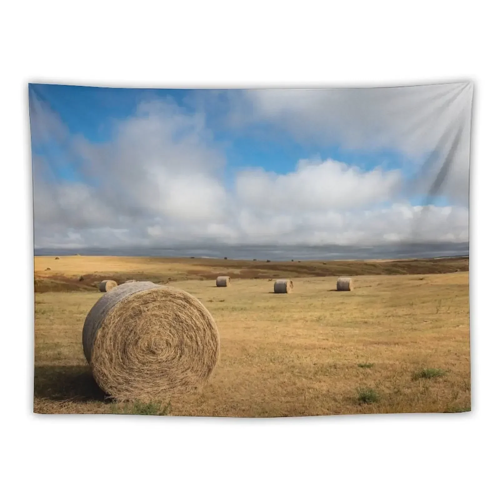 

A Day on the Prairie - Hay Bales on the South Dakota Plains Tapestry Mushroom Room Decor Korean Style Tapestry