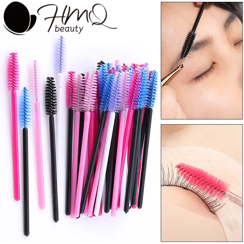 Pinceles de maquillaje piezas, cepillo de pestañas desechable, peine profesional, varitas de rímel, herramienta de extensión de pestañas, 50 Uds.