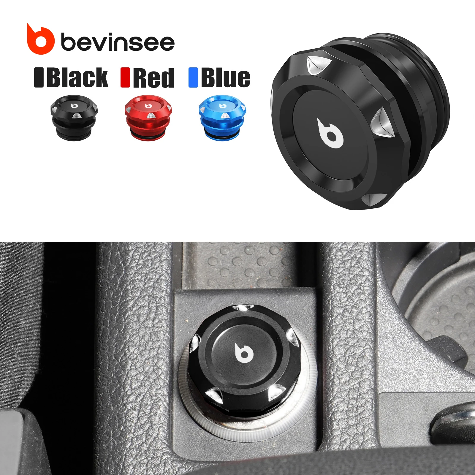 BEVINSEEシガーソケットプラグ アルミニウム製 車内アクセサリー 標準12ボルト電源搭載車両用ユニバーサル