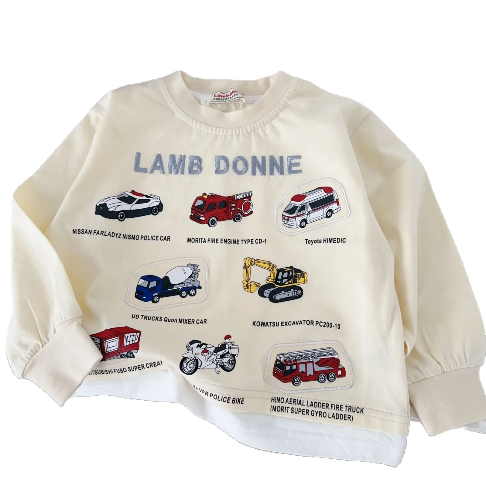 

Boys' Hoodie 2025 New Cartoon Car Children's Embroidered Long Sleeved Hoodie Baby Top Autumn Children's Clothing