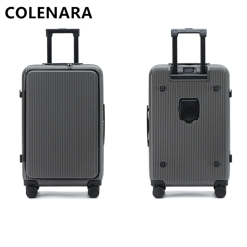 COLENARA High Quality Suitcase Front Opening Boarding Case Laptop Trolley Case USB Charging 20