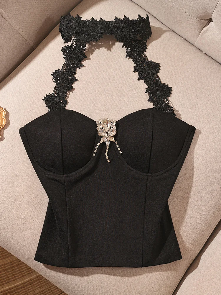 스위트 슬레 레이스 네 행잉 탑 여성 이너웨어 아우터웨어 오트 디자인 퓨어 디자이어 스파이시 걸 슬림 핏 슬림 베스트