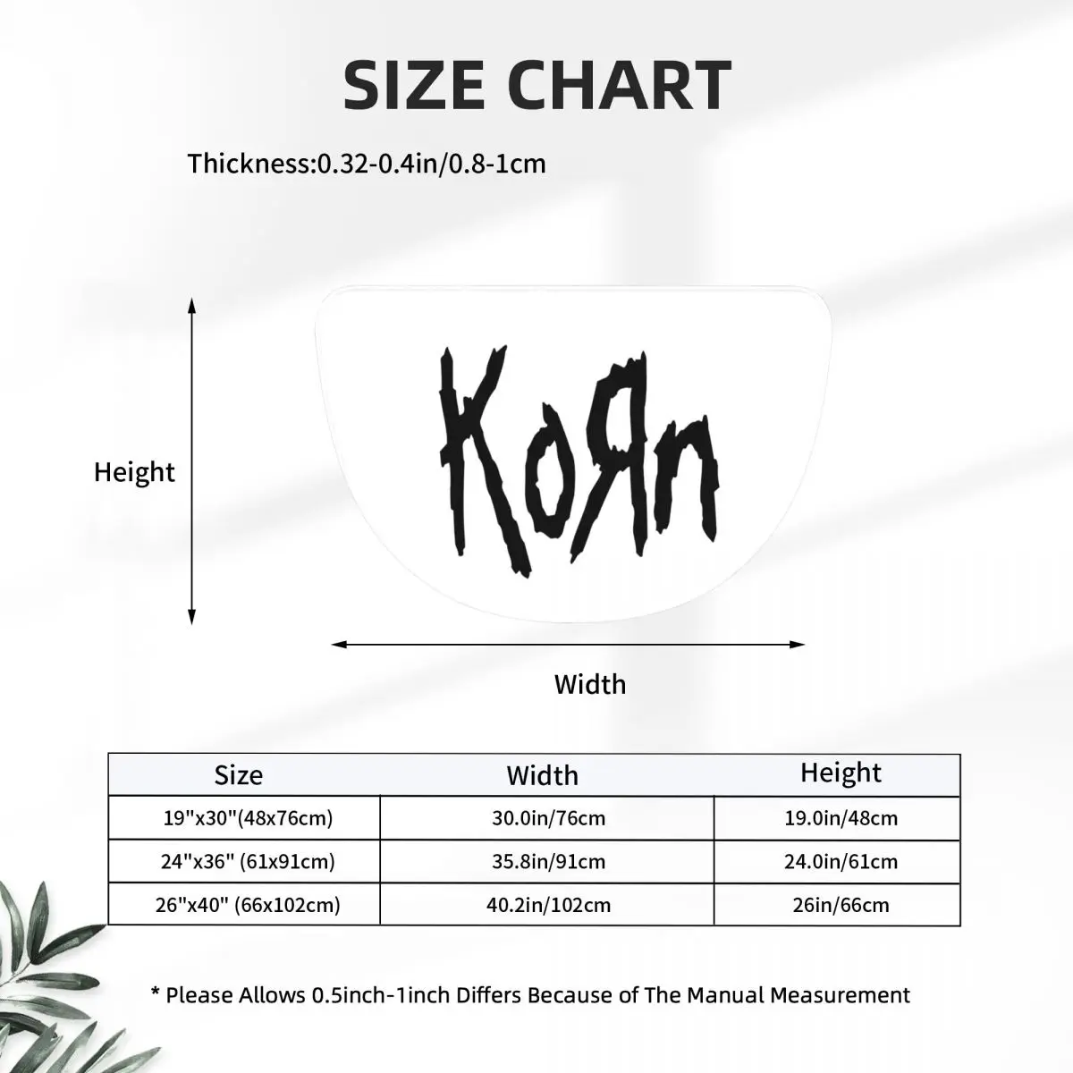 Korn Band Rock Metal Music Soft Flannel Half Round Doormat Non Slip Bathroom Mat Absorbent Floor Carpet for Garage