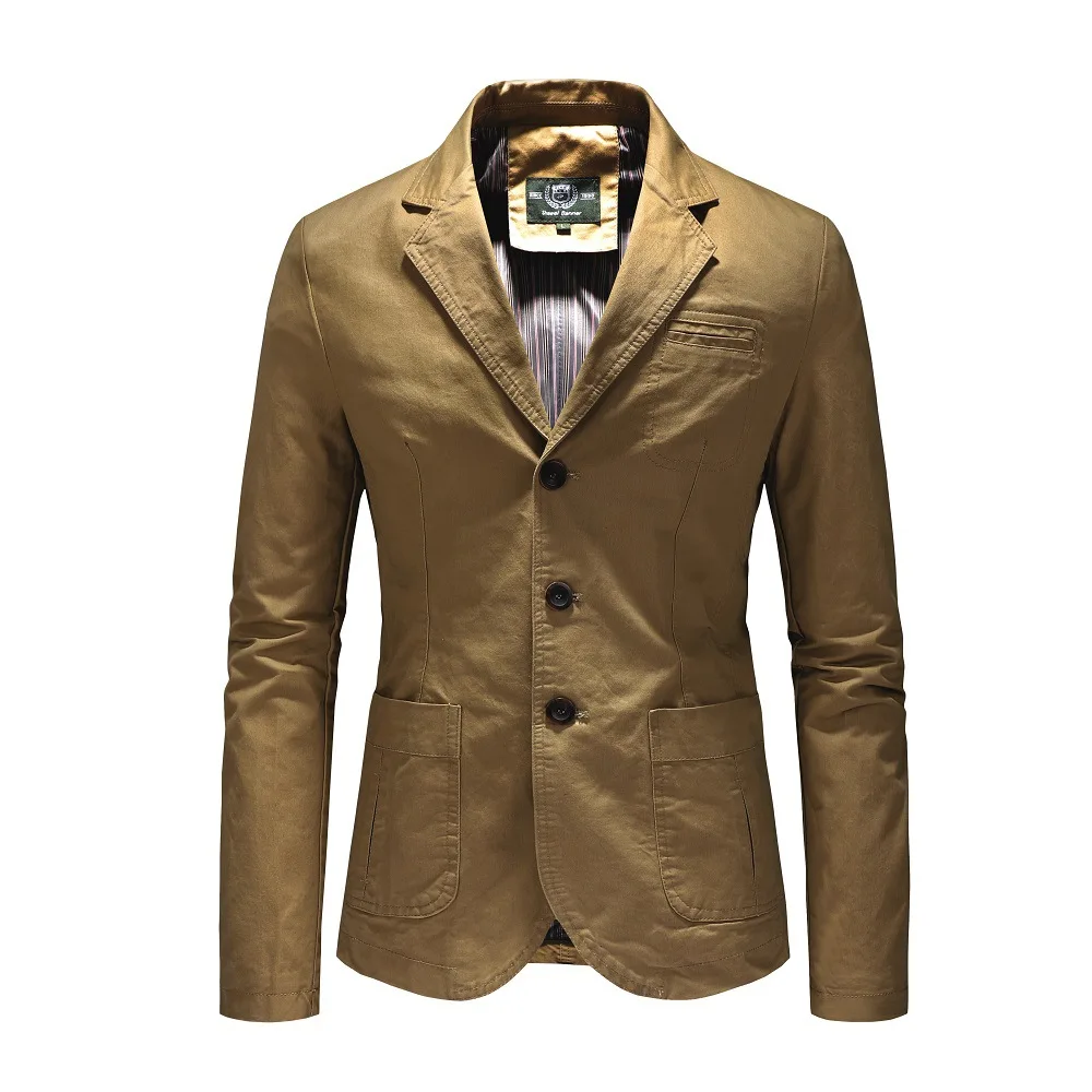 

New Business and Leisure Suits for Men in Spring and Autumn, Jackets, Pure Cotton Tops, Casual Men's Clothing