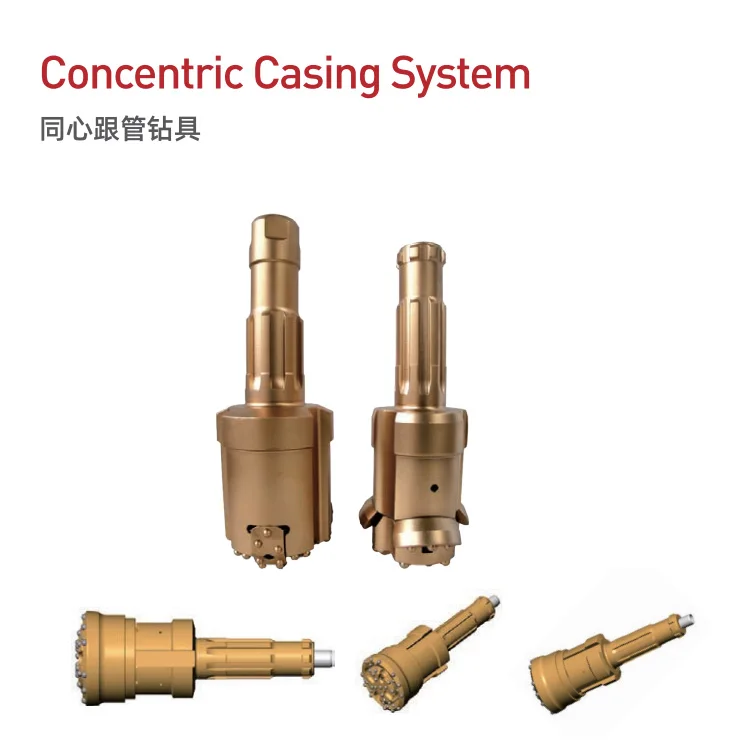 Sistem Casing Konsentrik Tabung Simetris Sistem Pengeboran Casing Overburden Konsentrik Mata Bor Batu Peralatan Pengeboran Reamer