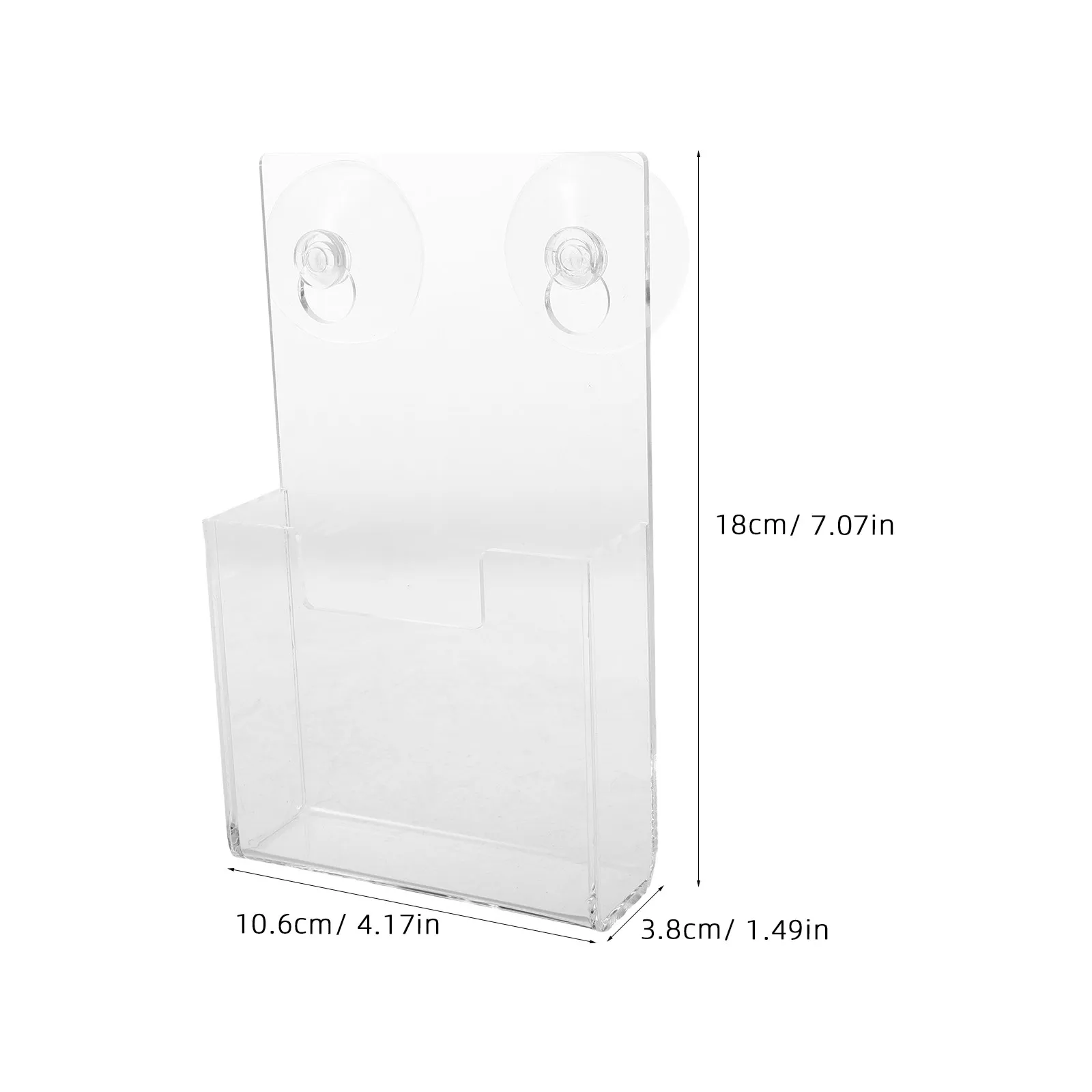2Pcs Clear Acrylic Wall Mounted Magazine Holder Suction Cup File Organizer Brochure Rack Bathroom Office Document Storage