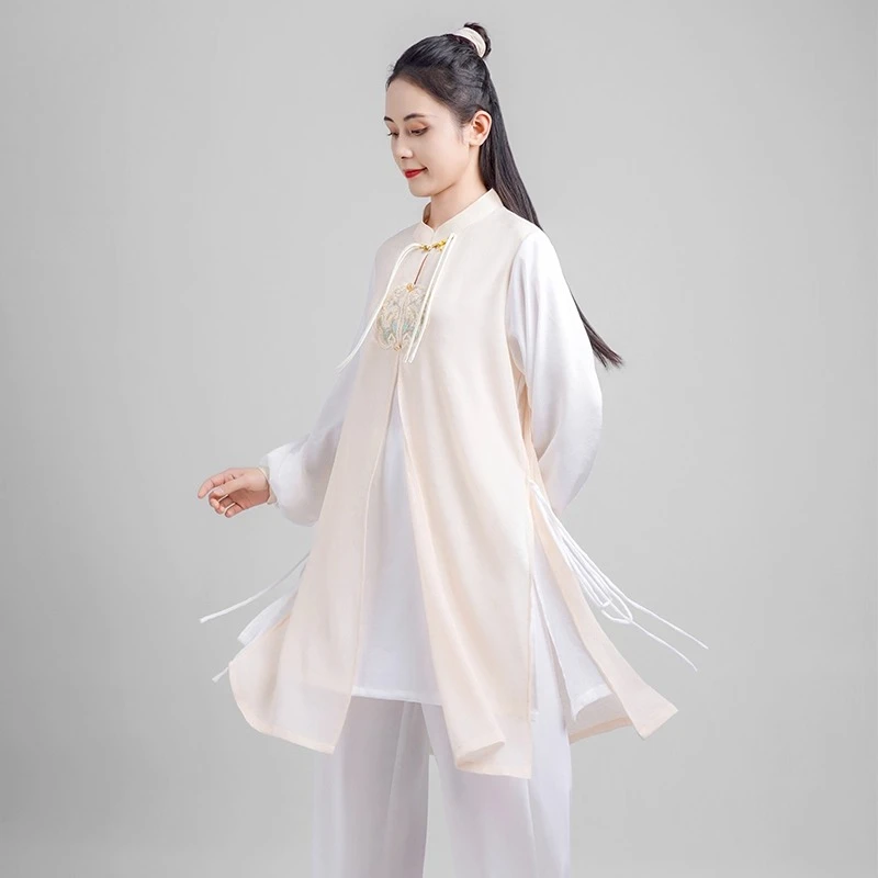 Elegant Women's Wushu Tai Chi Suit Chinese Kung Fu Uniform with Fluid Drape Breathable & Comfortable for Martial Arts Practice