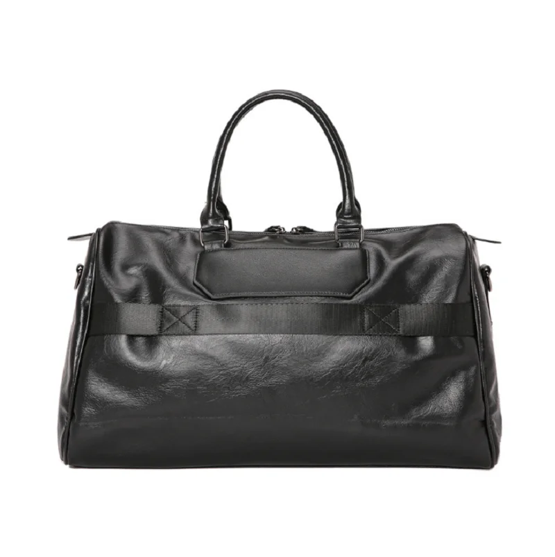 New Korean Men's Large Capacity Fashion Business Travel Duffle Handbag High Quality Leather Shoulder Bags Sports Fitness Totes