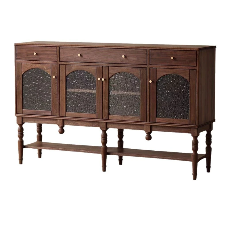 Black walnut side cabinet retro vertical closet