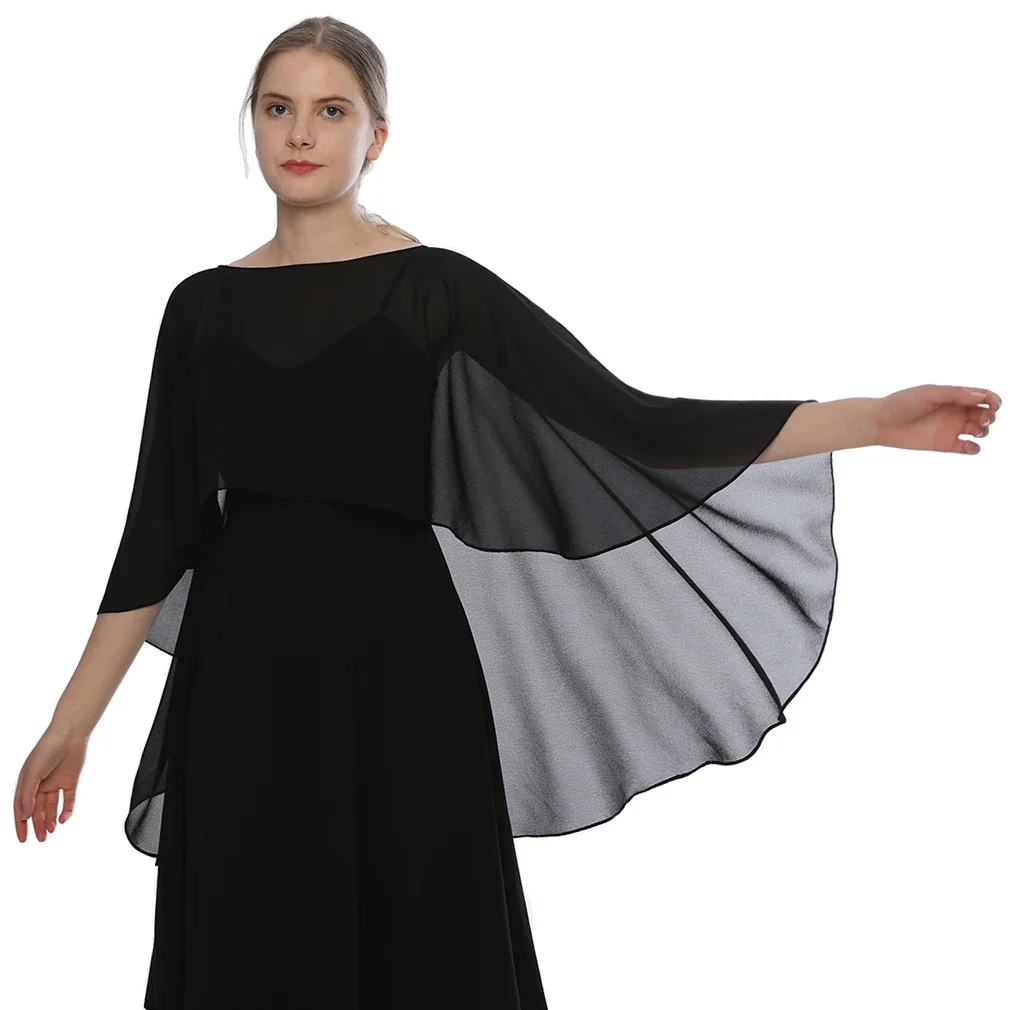 Capa de gasa para mujer, chal largo, ligero, para noche, boda, fiesta