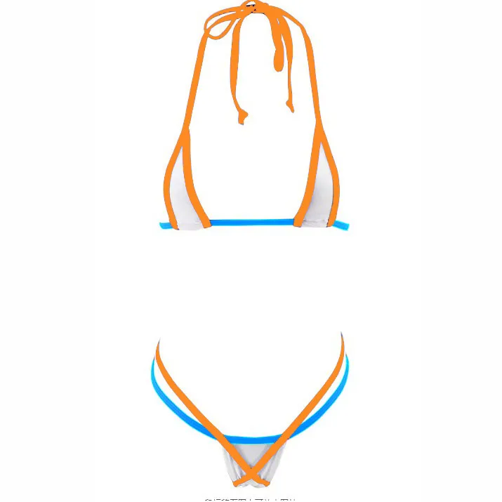 Women's sexy lingerie three-piece bikini see-through T-back seductive bra and panties thong swimsuit set - Image 3
