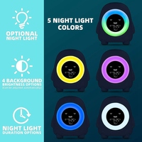 ABRB-Kids Alarm Clock, Alarm Clock For Kids, Ready To Wake Up Sleep Trainer, Colorful Night Light, Nap Timer