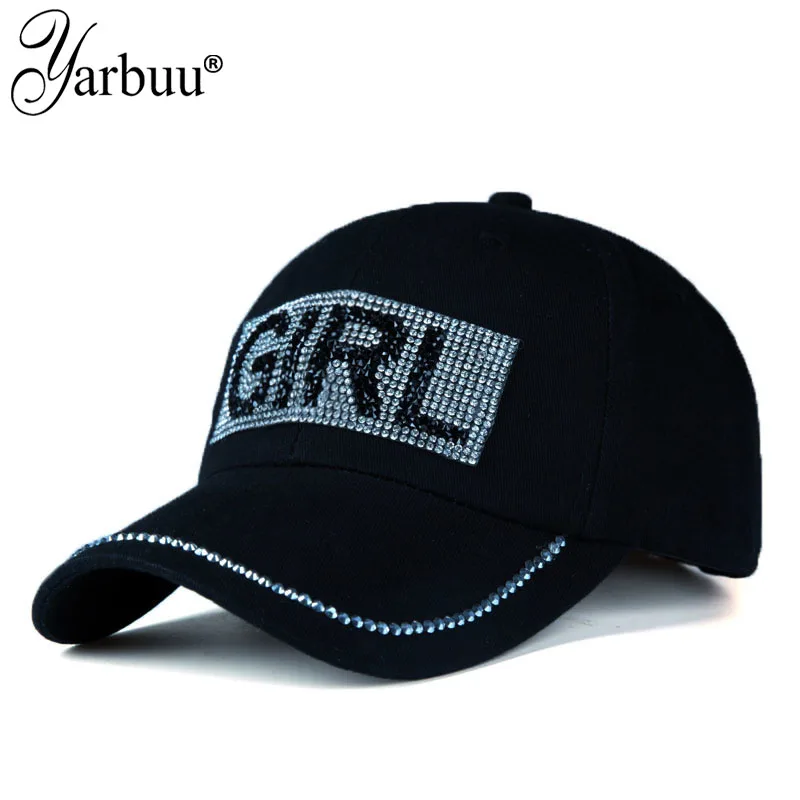 [YARBUU] Four Seasons Baseball Cap For Women Cotton Casual Hat  Letter GIRL Rhinestone Gorras Casquette Hats