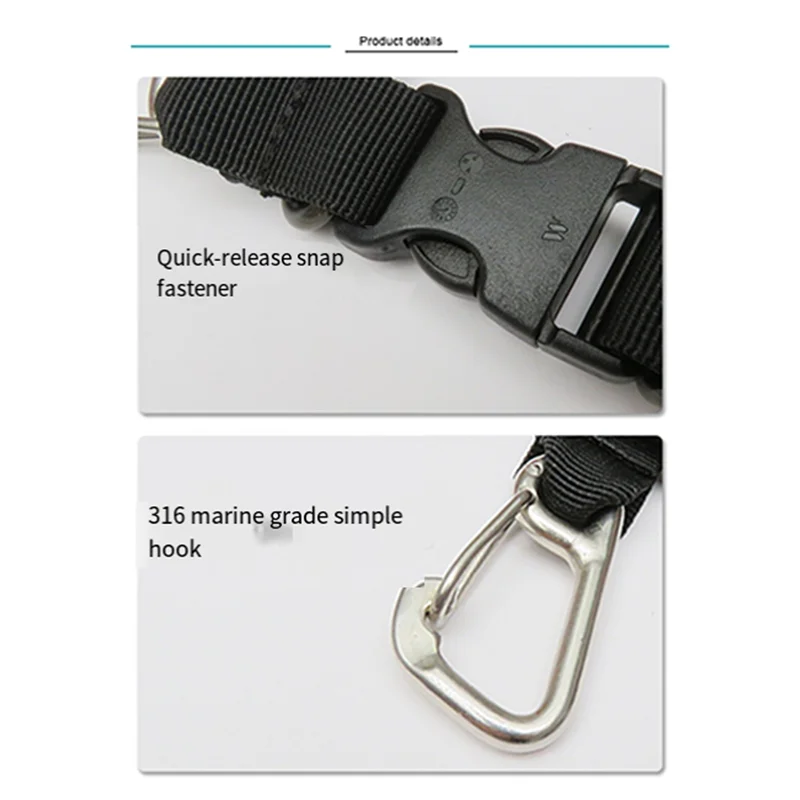 

U8-4PCS Durable Scuba Camera Coil Lanyards For Diving, Underwater Housing, And Torch Spiral With Ring