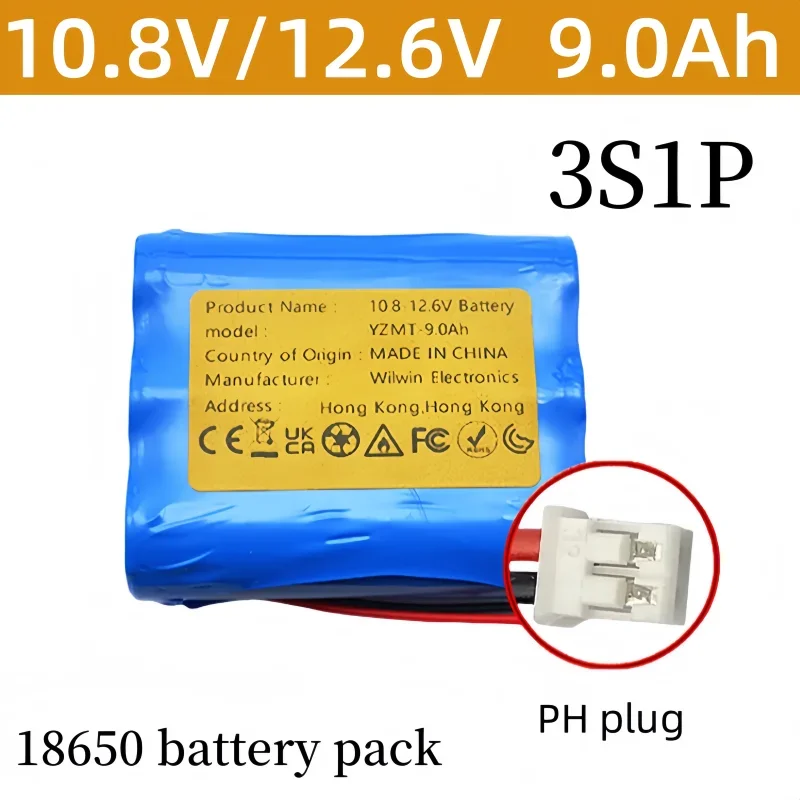 3S1P 10,8-12,6 V 9000mAh 18650 batería de iones de litio 9.0Ah batería de iones de litio 18650 para energía de respaldo Ups paquetes de baterías de cámaras CCTV