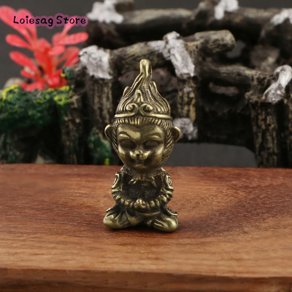 Hand Brass Qi Tian Great Sun Wukong Pendant Brass Car Key Chain Creative Pendant Manufacturers Directly Supplied