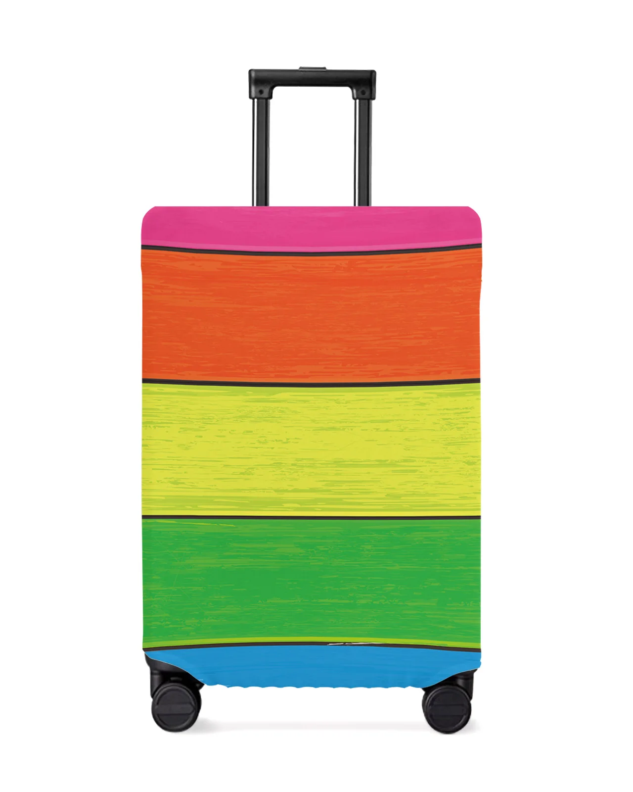 

Rainbow Wood Grain Luggage Cover Stretch Suitcase Protector Baggage Dust Case Cover for 18-32 Inch Travel Suitcase Case