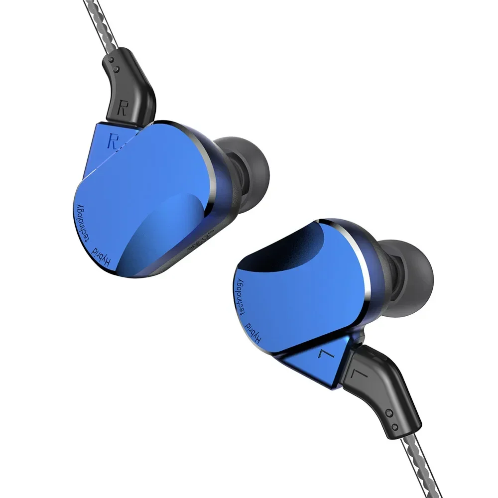 BQEYZ BQ3 3 BA + 2 DD Earphone Berkabel In-Ear HiFi Casing Earbud Logam Aluminium Kabel Dapat Diganti 0.78Mm