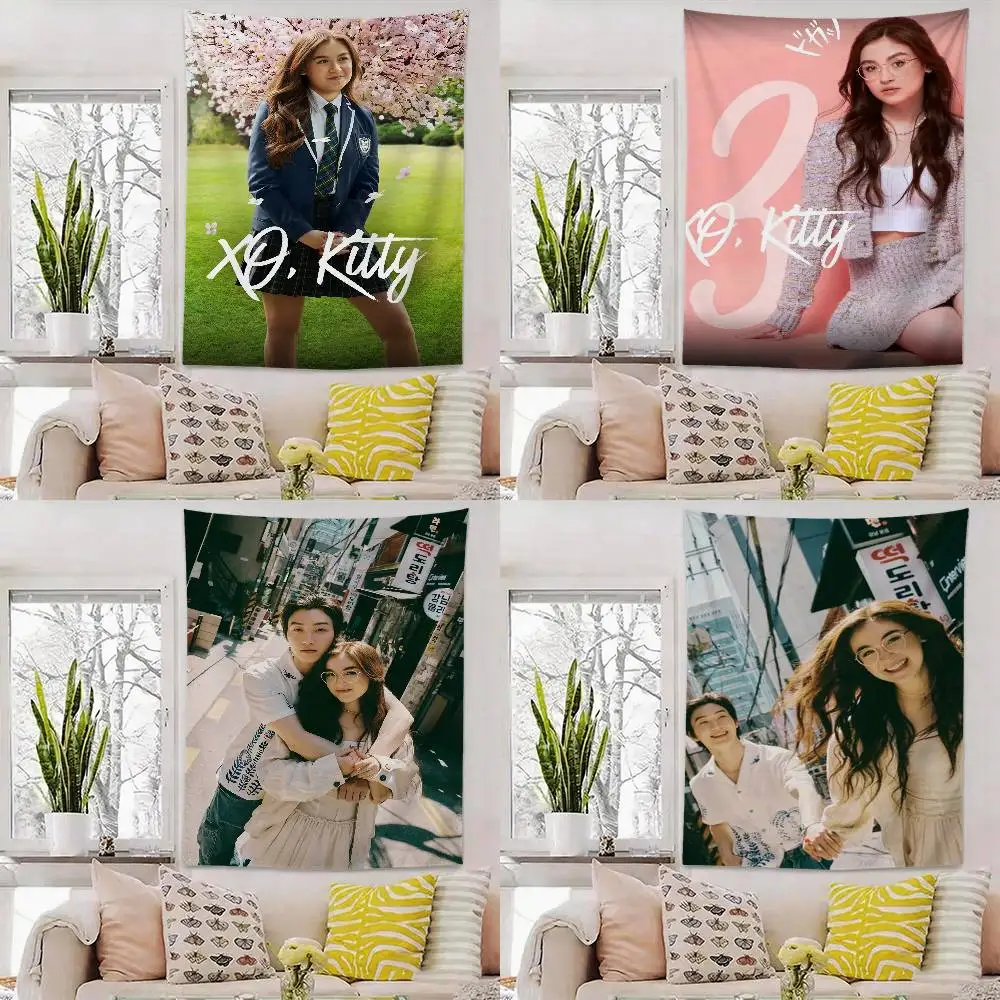 

TV XO K-Kitty Flags Wall Hanging Background Art Banner for Bedroom Home Outdoor Decor