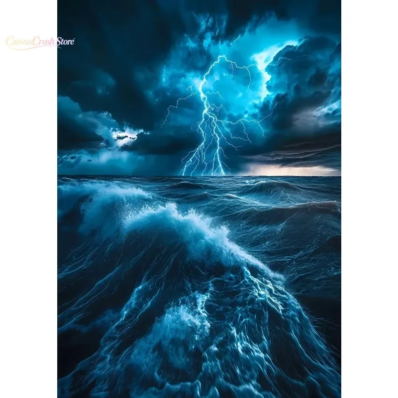Natural Disaster Apocalyptic Storm Posters Lightning Over Ocean Prints Canvas Painting Wall Art Pictures Home Living Room 2026