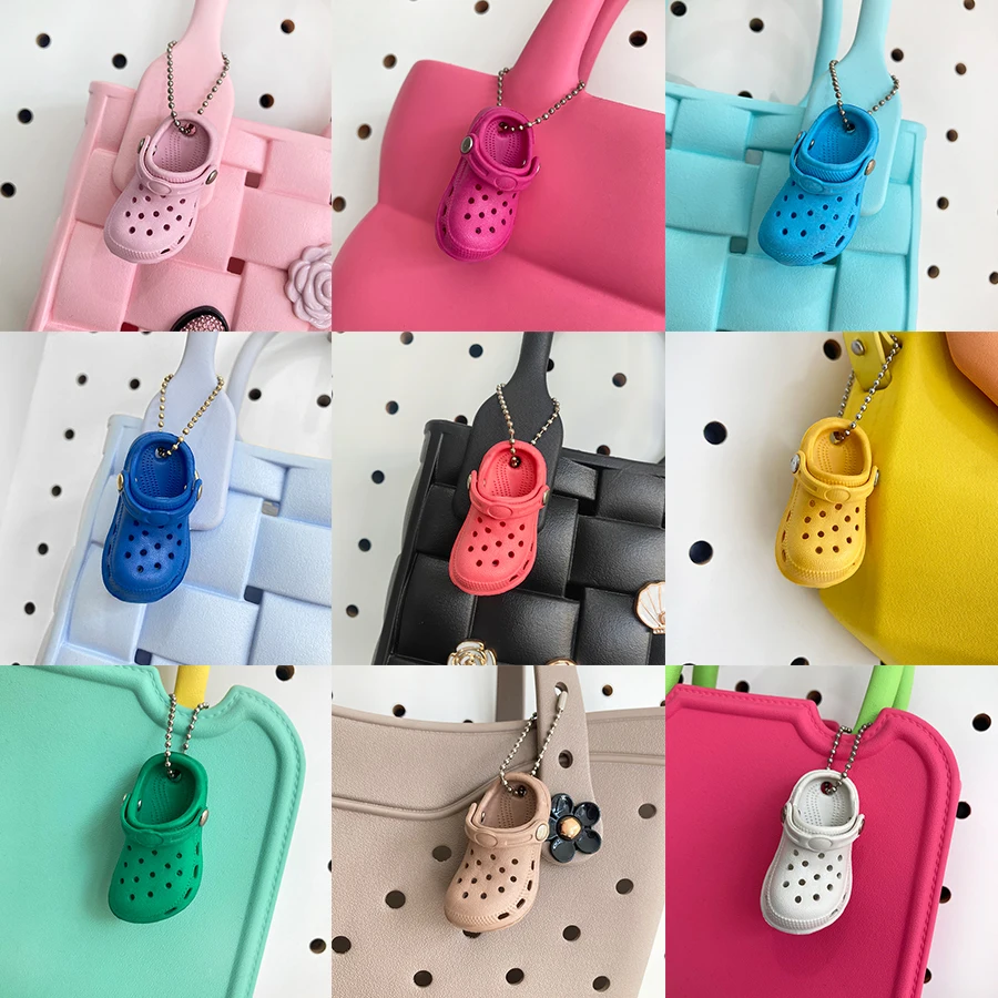 1 Piece Mini EVA Clogs Shoes Fashion Charms Accessories for Car Purse Backpack Cute School Bag Decorations Charms Gift Idea