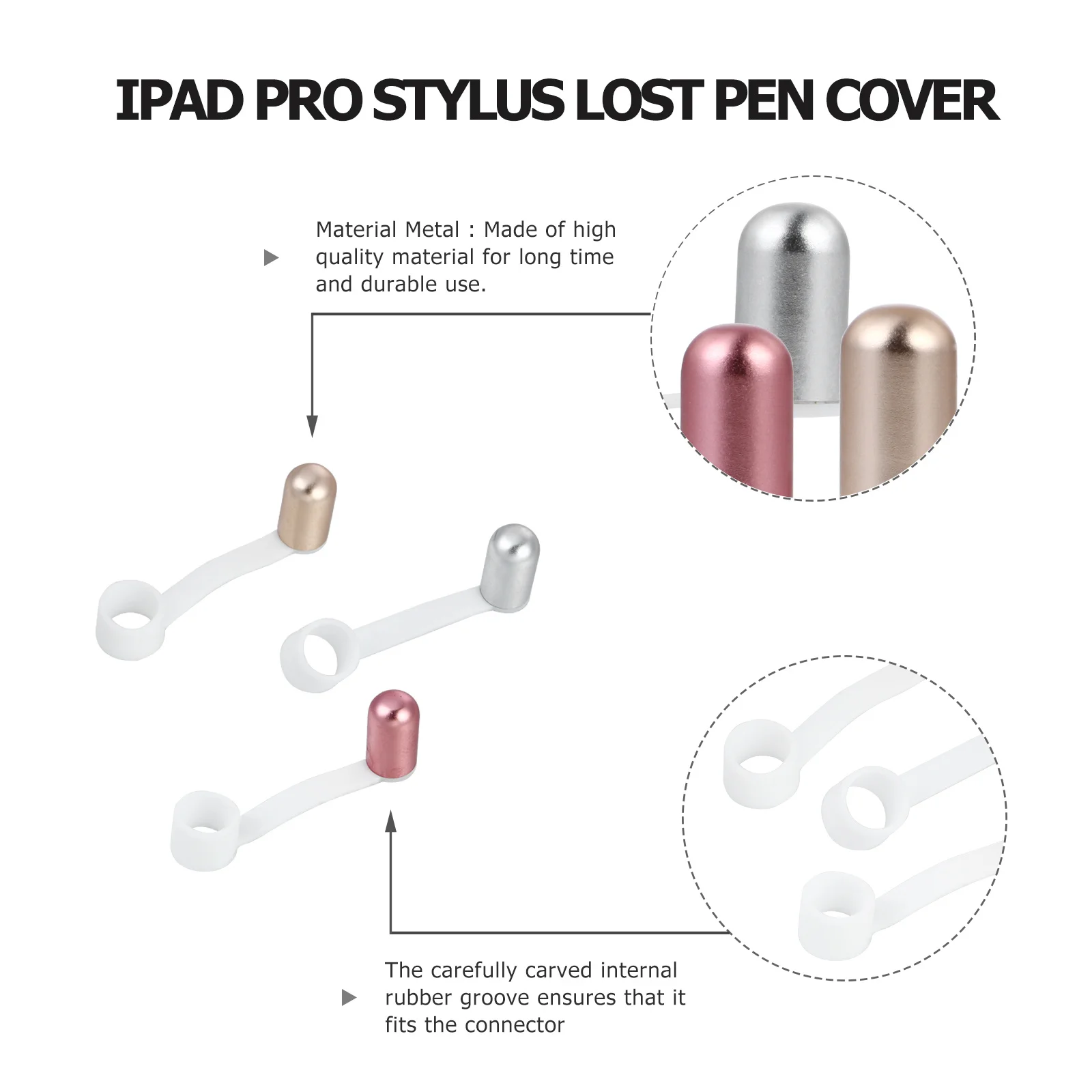 

3Pcs Stylus Pen Cover Case Smooth Hard Nib Tip Cap for Pencil Easy to Carry and Store Stylus Pen Protective Cover